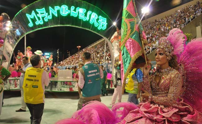 Mangueira Samba School during the Rio carnival parade